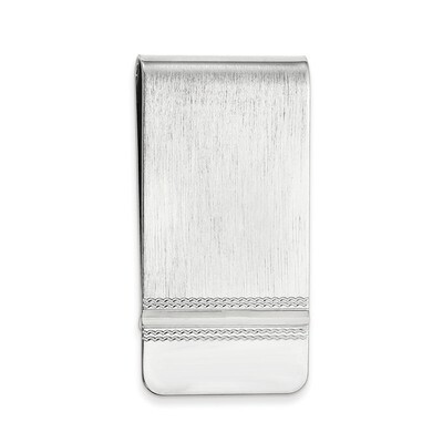 Kelly Waters Satin Money Clip with Polished End Rhodium-plated KW702, MPN: KW702,