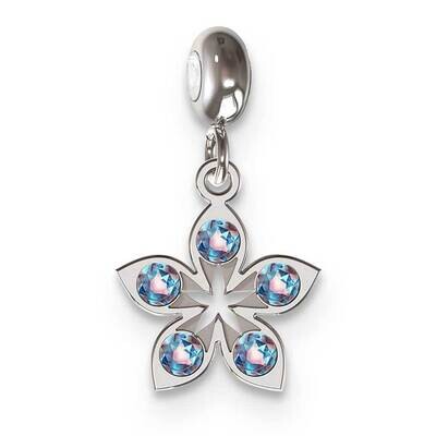 Memi Flower with Swarovski Crystal Charm Sterling Silver Rhodium-plated ME181-SS, MPN: ME181-SS,