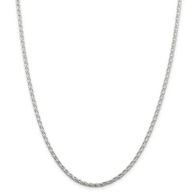 2.85mm Diamond-Cut Round Spiga Chain 28 Inch Sterling Silver QSR080-28, MPN: QSR080-28,