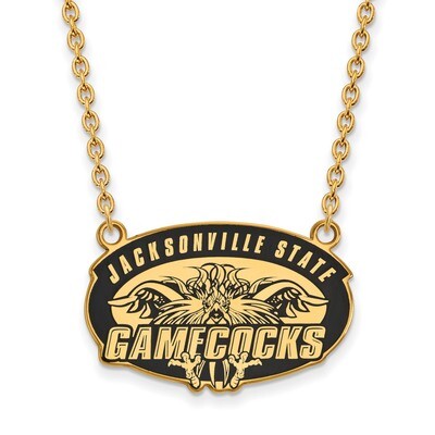 Jacksonville State U. Large Enl Pend. with Necklace Gold-plated Sterling Silver GP021JAC-18, MPN: G…