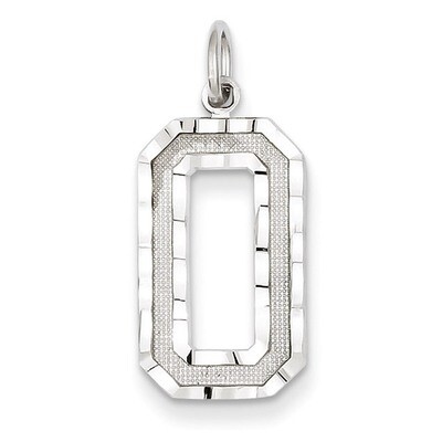 Casted Large Diamond Cut Number 0 Charm 14k White Gold WLN00, MPN: WLN00, 886774120768