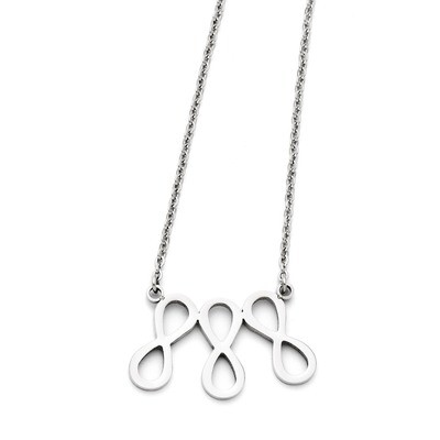 Infinity Symbol Polished Necklace - Stainless Steel SRN1284 by Chisel, MPN: SRN1284, 191101643316