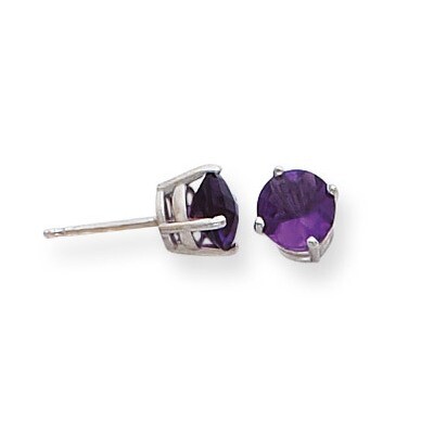 6mm Amethyst Checker Earrings 14k White Gold XE73WAC, MPN: XE73WAC, 883957097688