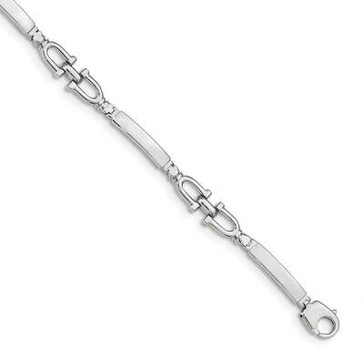 Bar &amp; Stirrup Link Bracelet 14k White Gold Polished GB259-7.25, MPN: GB259-7.25, 886774196473