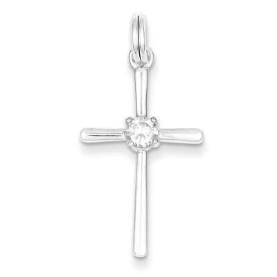 Cross Charm Sterling Silver Diamond QC4272, MPN: QC4272, 723252331127