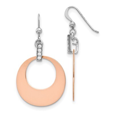 Leslie&#39;s Crystal Dangle Earrings Sterling Silver Rose Rhodium Polished HB-QLE1188, MPN: QLE1188, 19…