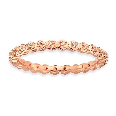 Diamond Pink-plated Ring - Sterling Silver QSK346, MPN: QSK346, 886774216256
