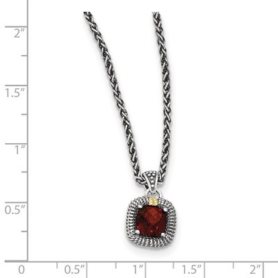 Garnet Necklace Sterling Silver &amp; 14k Gold QTC1396, MPN: QTC1396, 886774377568