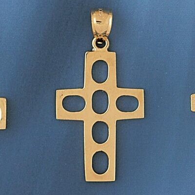 Dazzlers Jewelry Cross Pendant Necklace Charm Bracelet in Yellow, White or Rose Gold 8077, MPN: DZ-…