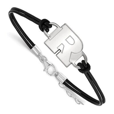 Rutgers Leather Bracelet Small Center Sterling Silver SS013RUT-7, MPN: SS013RUT-7, 886774697055