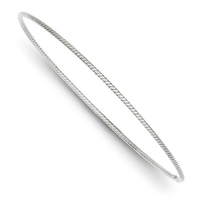 1.5mm Twist Slip-on Bangle Bracelet 14k White Gold DB543, MPN: DB543, 883957900117