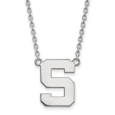 Michigan State University Large Pendant with Necklace Sterling Silver SS016MIS-18, MPN: SS016MIS-18…