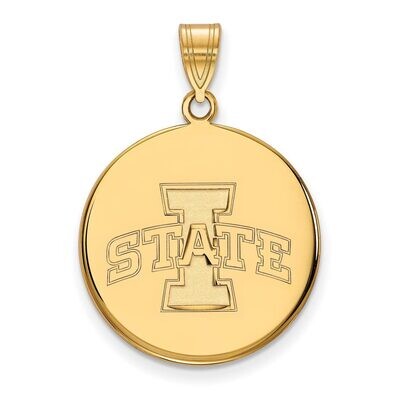 Iowa State University Large Disc Pendant Gold-plated Silver GP041IAS, MPN: GP041IAS, 886774941479