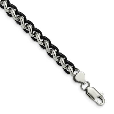 Black IP-plated 8.25 Inch Bracelet Stainless Steel Polished SRB1090-8.25 by Chisel, MPN: SRB1090-8.…