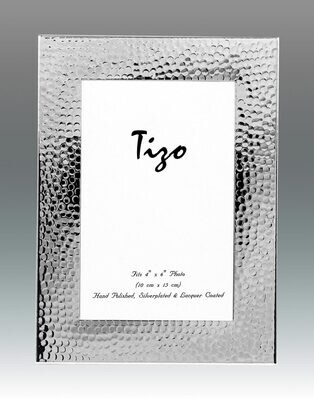Tizo Hemmered 4 x 6 Inch Silver Plated Picture Frame, MPN: 1019-46,