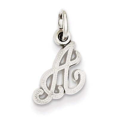 Casted Initial A Charm 14k White Gold WCH138-A, MPN: WCH138-A, 883957133416