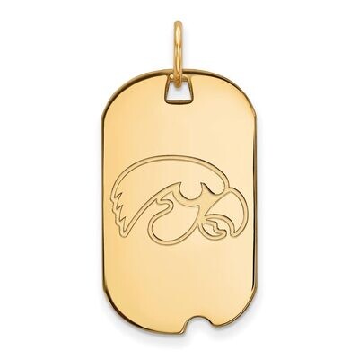 University of Iowa Small Dog Tag Gold-plated Silver GP027UIA, MPN: GP027UIA, 886774931166