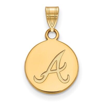 Atlanta Braves Small Disc Pendant 14k Yellow Gold 4Y012BRA, MPN: 4Y012BRA, 886774871714