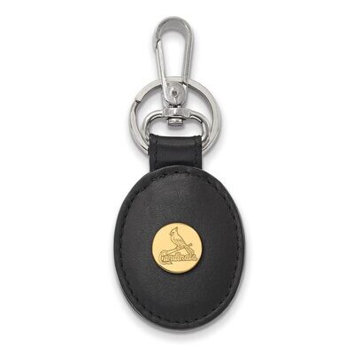 Saint Louis Cardinals Black Leather Oval Key Chain Gold-plated Silver GP011CRD-K1, MPN: GP011CRD-K1…