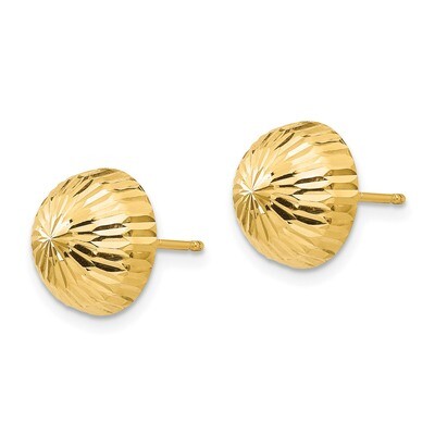 Polished &amp; Diamond-Cut 10mm Button Post Earrings - 14k Gold SE131 by Madi K, MPN: SE131, 8867749987…