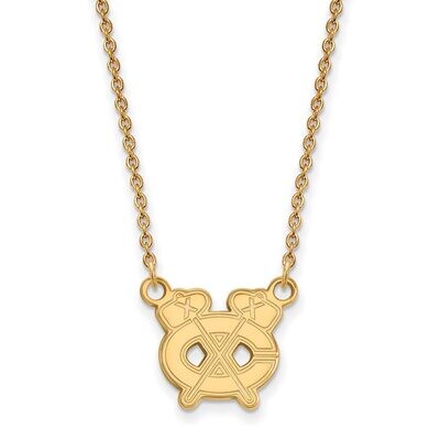 Chicago Blackhawks Small Pendant with Chain Necklace 14k Yellow Gold 4Y040BLA-18, MPN: 4Y040BLA-18,…