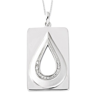 Antiqued He Will Wipe Away Our Tears 18 Inch Necklace Sterling Silver with Diamonds QSX526, MPN: QS…
