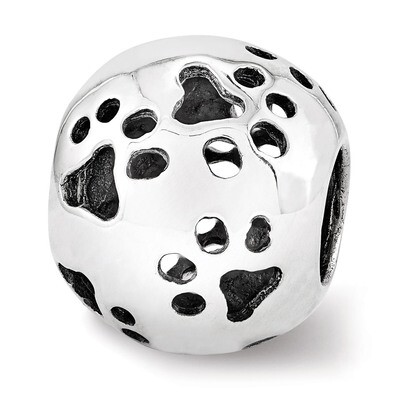 Paw Prints Bead - Sterling Silver QRS3502, MPN: QRS3502, 886774964751