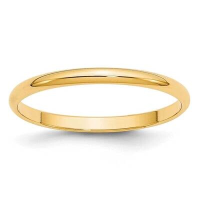2mm Half Round Band 14k Yellow Gold HRL020, MPN: HRL020, 886774485416