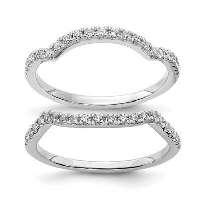 Set Of 2 Contoured Wedding Bands 14k White Gold Diamond RM6353B-032-WAA, MPN: RM6353B-032-WAA,