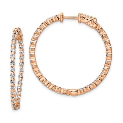Rose-Tone Cz Hinged In Out Hoop Earrings Sterling Silver QE15457, MPN: QE15457, 883957822952
