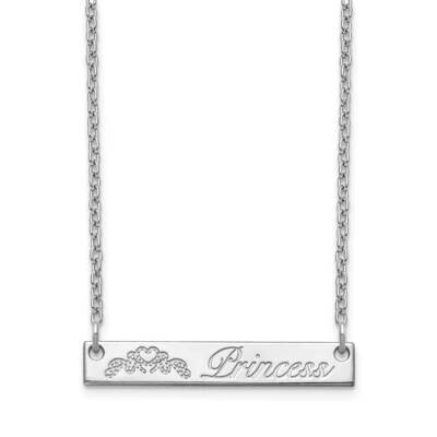 Engravable Customized Bar Necklace 10k White Gold 10XNA1040W, MPN: 10XNA1040W, 191101990052
