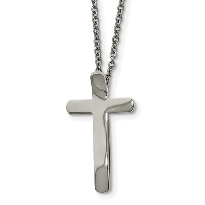 Religious Fish &amp; Cross Necklace Stainless Steel SRN1932-16 by Chisel, MPN: SRN1932-16, 886774750491