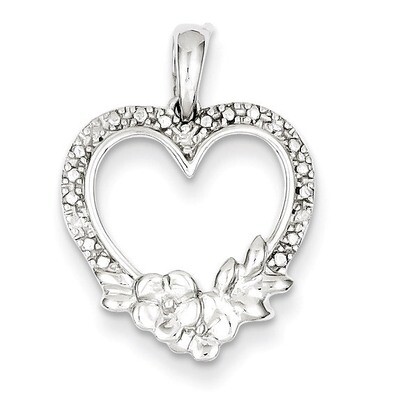 Heart Pendant Sterling Silver Rhodium-plated Diamond QP3319, MPN: QP3319, 883957462295