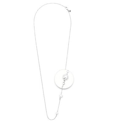 Nikki Lissoni White Pearl Silver-plated Necklace 80cm Compatible with Pendant N1032S80, MPN: N1032S…