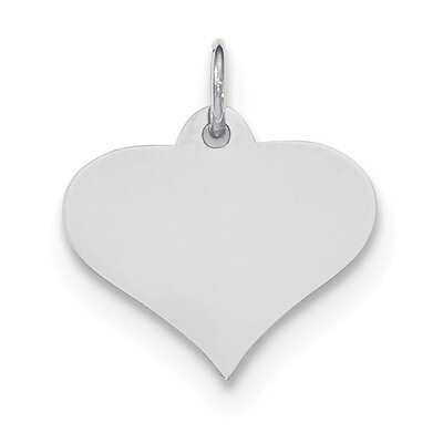 Plain .018 Gauge Engravable Heart Disc Charm 14k white Gold XWM625/18, MPN: XWM625/18, 191101458125