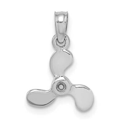 Polished Mini Three Blade Propeller Charm 14k White Gold 3-D K7459W, MPN: K7459W, 196904083505
