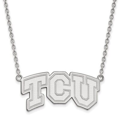 Texas Christian University Large Pendant with Necklace Sterling Silver SS006TCU-18, MPN: SS006TCU-1…