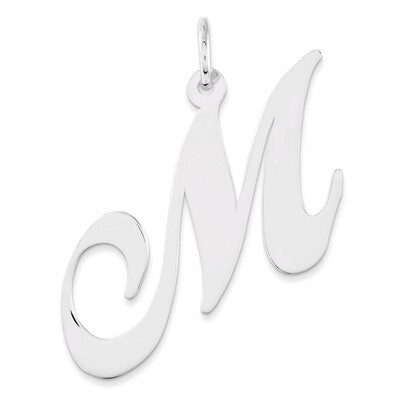 Script Initial M Charm Sterling Silver Fancy QC5090M, MPN: QC5090M, 883957571683