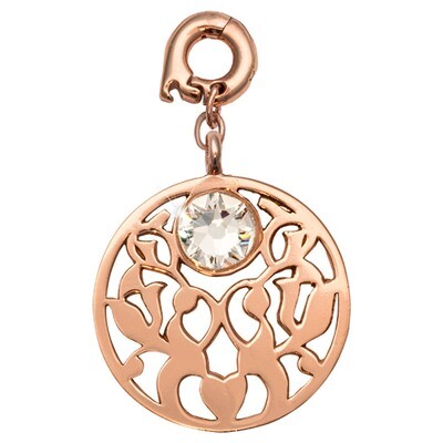 Nikki Lissoni Vintage Flower Charm Rose Gold-Plated 25mm D1118RGL, MPN: D1118RGL, 8718819238546