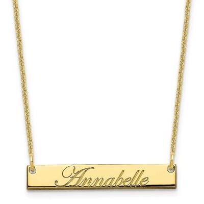 Polished Edwardian Script Bar Necklace 10k Gold Small 10XNA1214Y, MPN: 10XNA1214Y, 196904159019