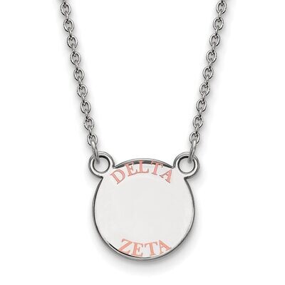 Delta Zeta Extra Small Enameled Pendant with 18 Inch Chain Sterling Silver SS014DZ-18, MPN: SS014DZ…