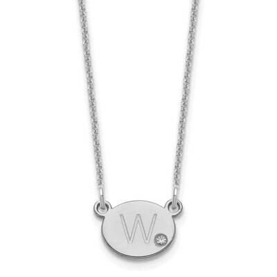 Initial Oval with Diamond Necklace 10k White Gold 10XNA1377W, MPN: 10XNA1377W,