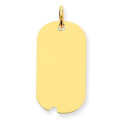 Plain .027 Gauge Engravable Dog Tag with Notch Disc Charm 14k Gold XM546/27, MPN: XM546/27, 8839575…