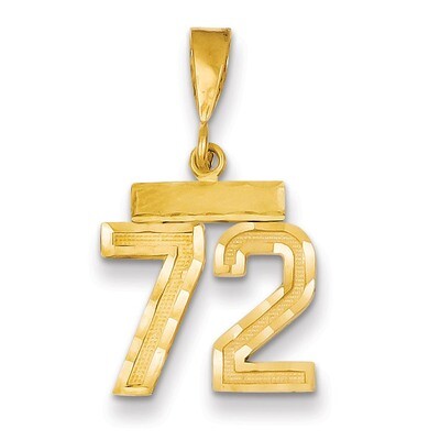 Number 72 Charm 14k Gold Small Diamond-cut SN72, MPN: SN72, 883957104690