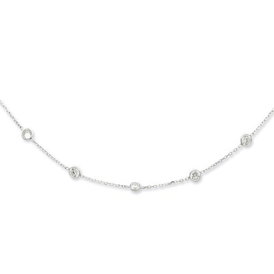 18 Inch Clear 4mm Diamond Necklace Sterling Silver QG2647-18, MPN: QG2647-18, 886774372877