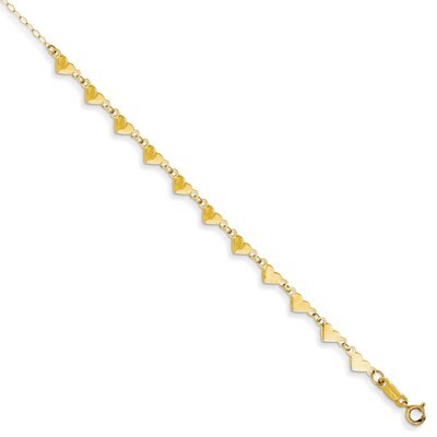 Oval Link Chain with Hearts with 1in Ext Anklet 9 Inch 14k Gold ANK245-9, MPN: ANK245-9, 8867749884…