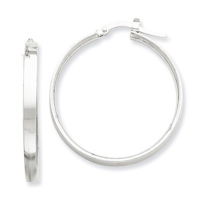 Hoop Earrings 14k Gold White Rhodium PRE572, MPN: PRE572, 883957326054