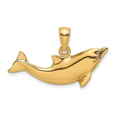 Polished Dolphin Charm 14k Gold 2-D K7890, MPN: K7890, 637218184972