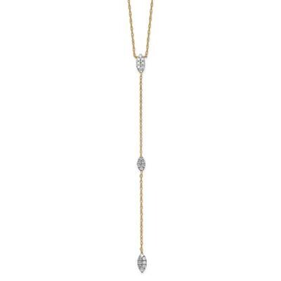 10k Gold Yellow Gold Polished Diamond Drop Necklace PXD3093-0YS43-20