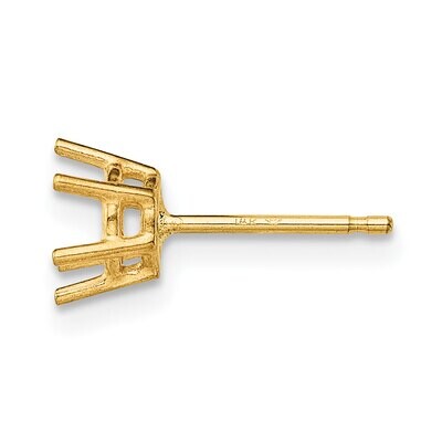 Round 6-Prong .10ct. Cast Basket Post Earring Mounting 14k Yellow Gold YG344, MPN: YG344,